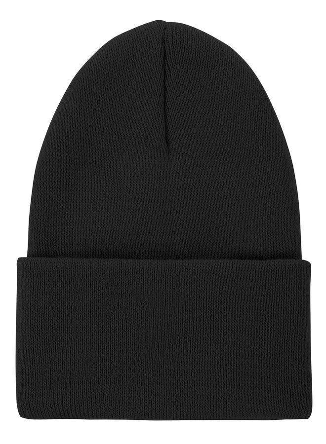 Zando Warm Toddler Beanie - Soft Knit Baby Hats for Boys & Girls, Cute Winter Hats in Black - Image 1